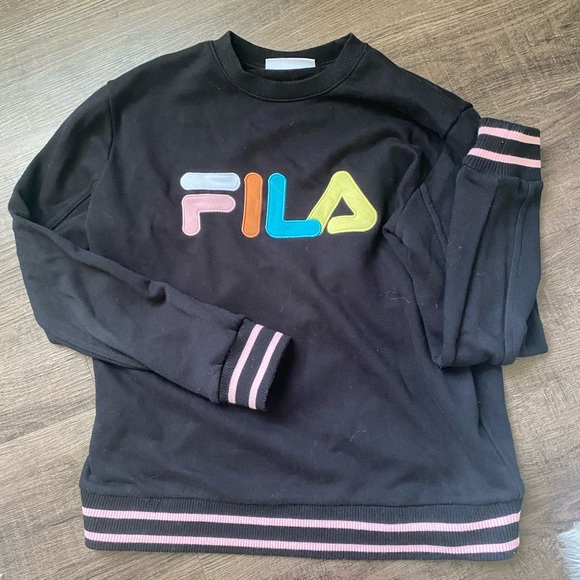 Medium Fila logo sweatshirt pullover neon pastel m - Picture 1 of 11